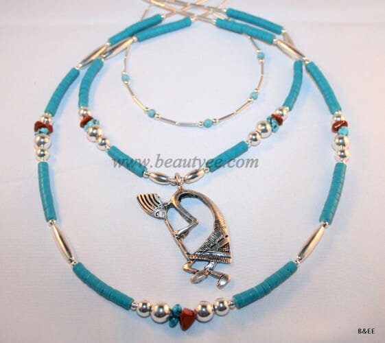American tribal turquoise necklace