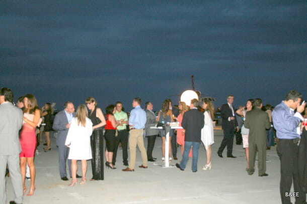The guests mingling during the cocktail hour